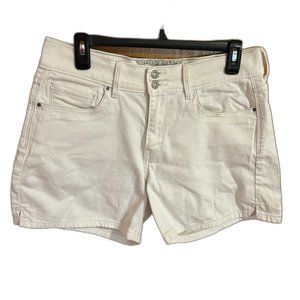 Levi's White Jean Shorts with White Tab and‎ Two Buttons
